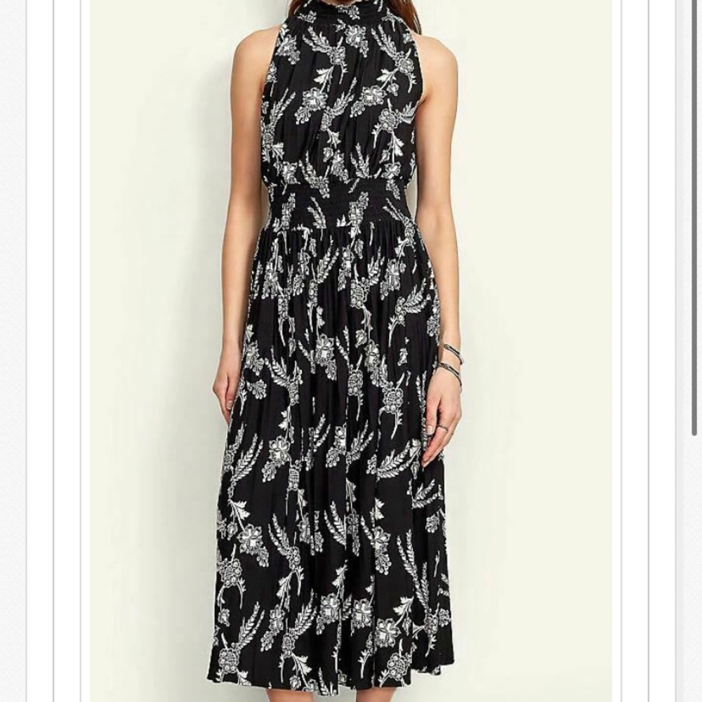 Ann Taylor Floral Mock Neck Flare Dress NWT